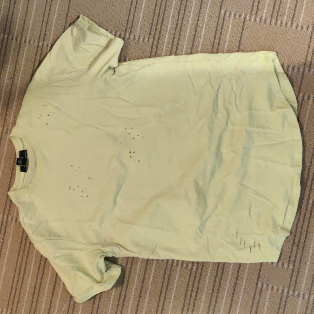 Lime green distressed short size large